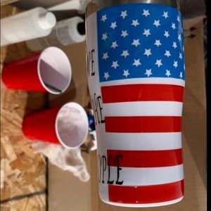 Custom red,white and blue cups
